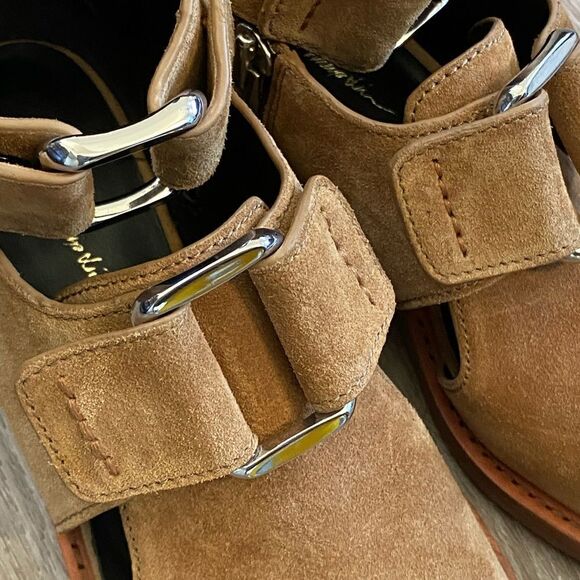RARE NWT 3.1 PHILLIP LIM Addis Cutout Suede Leather Buckle Boot Tan Oak, Size 38 - Picture 6 of 12